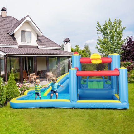 Qaba Inflatable Water Slide Bounce House w/ 550W Blower