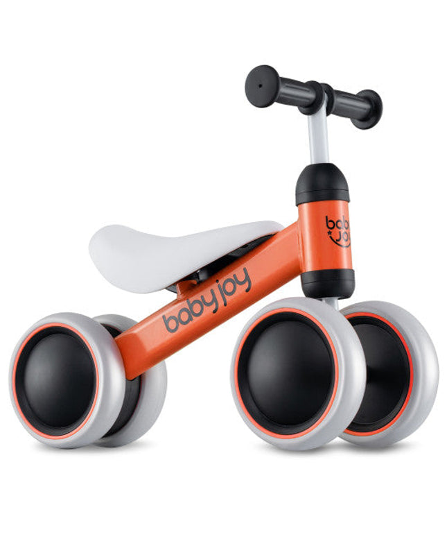Baby Balance Bike for 2 Years Old Boys Girls No Pedal 4 Wheels-Orange