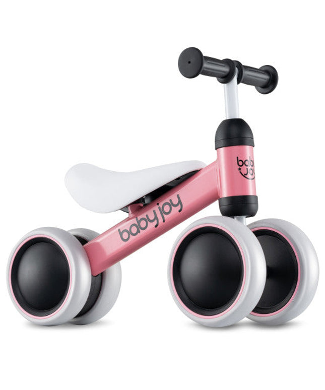 Baby Balance Bike for 2 Years Old Boys Girls No Pedal 4 Wheels-Pink