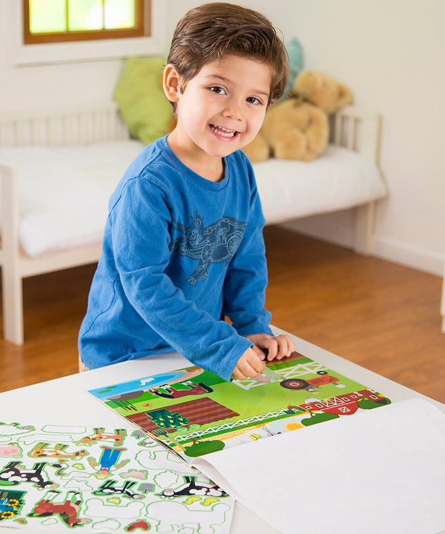 Reusable Sticker Pad 3-Pack: Vehicles, Habitats, Prehistoric