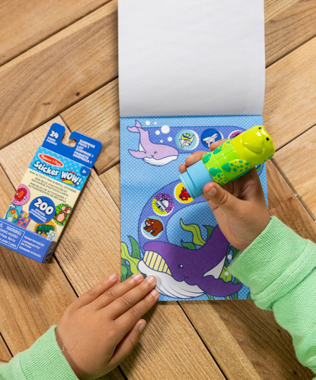 Sticker WOW!™ Sea Turtle Bundle: Activity Pad & Sticker Stamper + Mini Activity Pad and 200 Refill Stickers