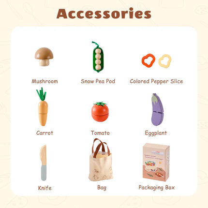 Wooden Childs Play Food Set - Vegetables