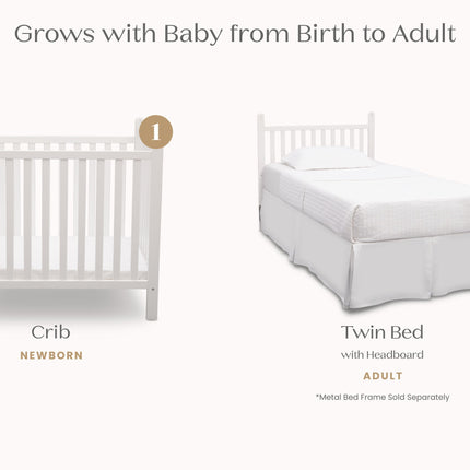 Classic Mini Crib with 2.75-inch Mattress - Convertible to Twin Bed