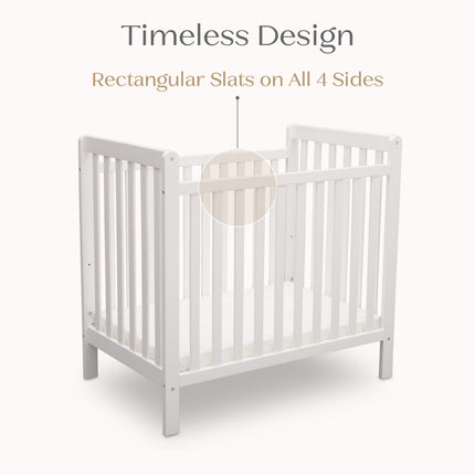 Classic Mini Crib with 2.75-inch Mattress - Convertible to Twin Bed