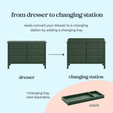 Jayden 6-Drawer Double Wide Dresser