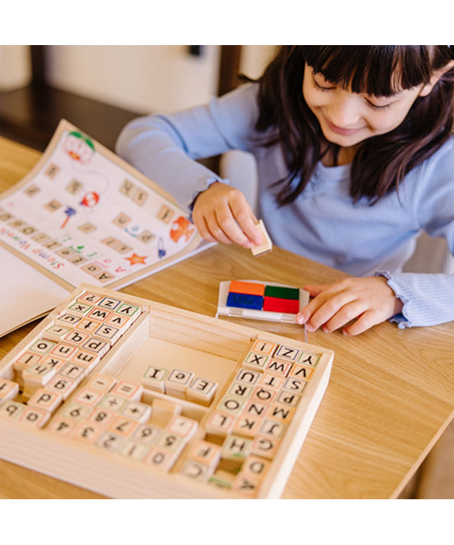 Deluxe Wooden Stamp Set - ABCs 123s