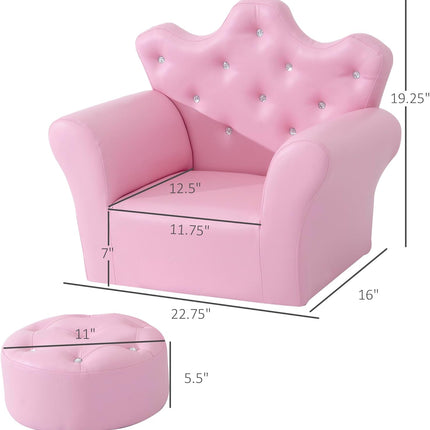 Children's Upholstered Sofa with Footstool