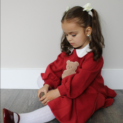 Toddler Girls Red Cute Bear A-line Princess Dress