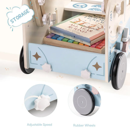 Wooden Baby Push Walker - Vacation Bus