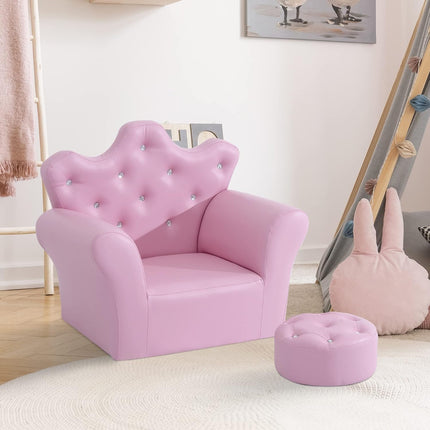 Children's Upholstered Sofa with Footstool