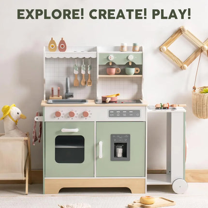 Wooden Play Kitchen Set - Expandable