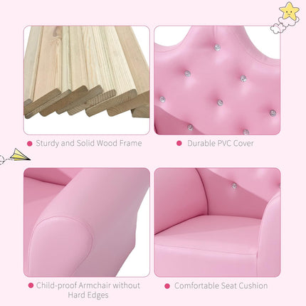Children's Upholstered Sofa with Footstool