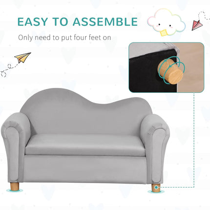 Ergonomic Foam Kids Sofa with Inner Toy Storage Chest