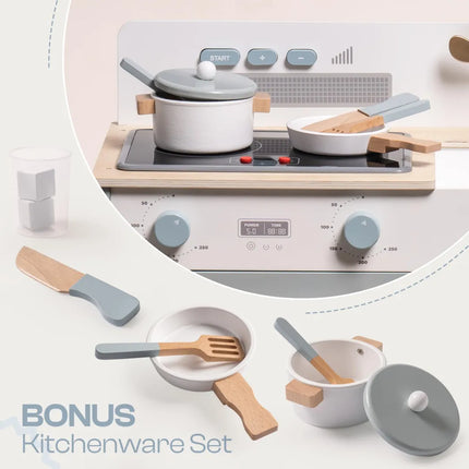 Wooden Kids Play Kitchen - Montessori - Blue