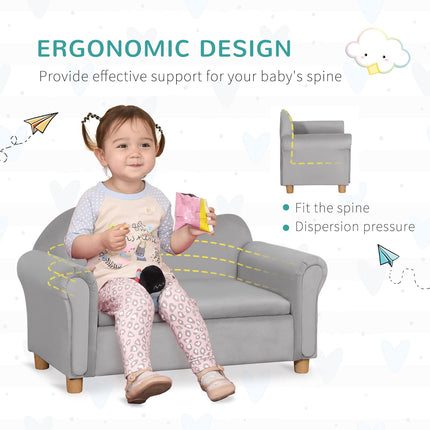 Ergonomic Foam Kids Sofa with Inner Toy Storage Chest
