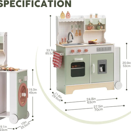 Wooden Play Kitchen Set - Expandable