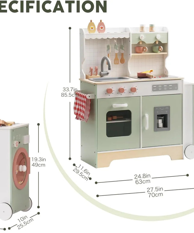 Wooden Play Kitchen Set - Expandable