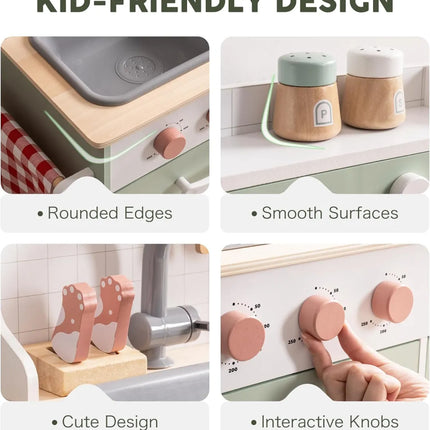 Wooden Play Kitchen Set - Expandable