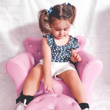 Children's Upholstered Sofa with Footstool
