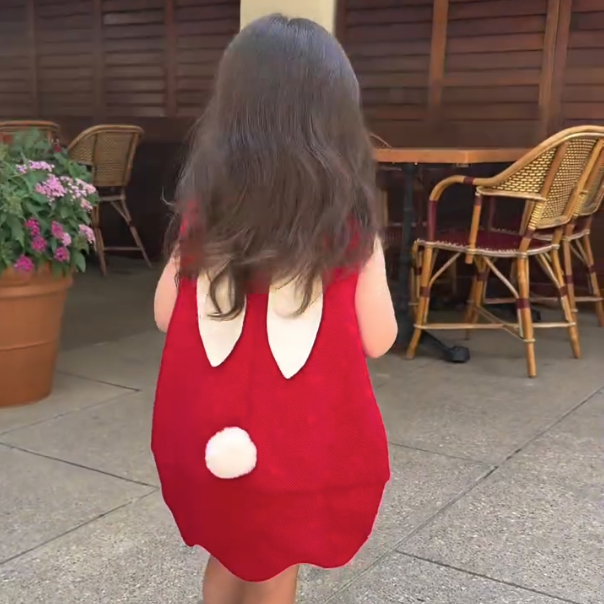 Toddler Girls Adorable Festival Red Sleeveless Princess Tank Dress