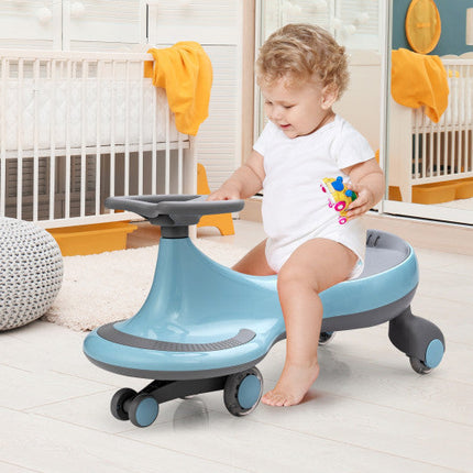 Wiggle Car Ride-on Toy With Flashing Wheels-Blue
