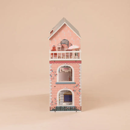 Wooden Dollhouse for Kids Girls with Furniture