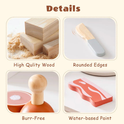 Wooden Childs Play Food Set - Meat
