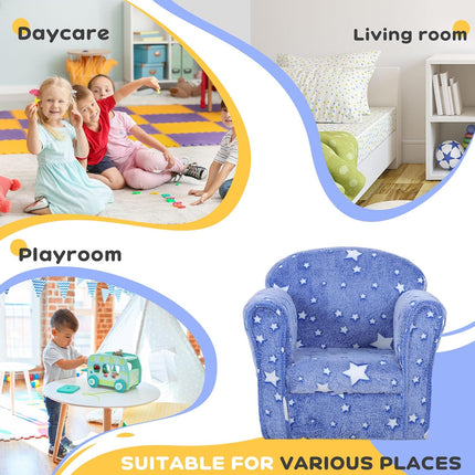 Toddler Sofa with Glow in The Dark Star Design