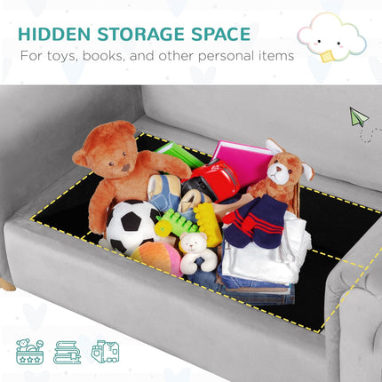 Ergonomic Foam Kids Sofa with Inner Toy Storage Chest
