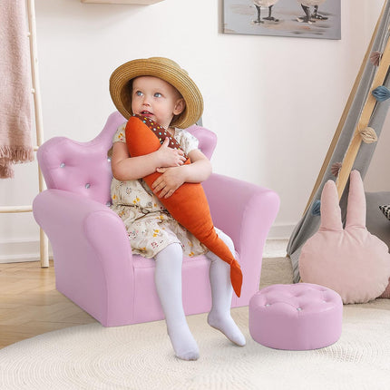 Children's Upholstered Sofa with Footstool