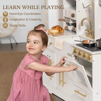 Modern Play Kitchen for Kids - White