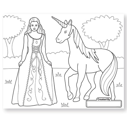 Jumbo 50-Page Kids' Coloring Pad - Horses, Hearts, Flowers, and More
