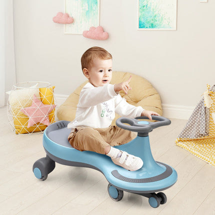 Wiggle Car Ride-on Toy With Flashing Wheels-Blue