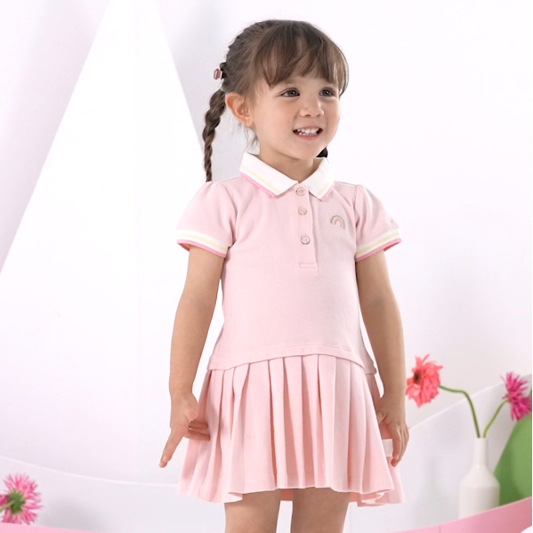 Summer Toddler Girls Cartoon College-style Princess Dress