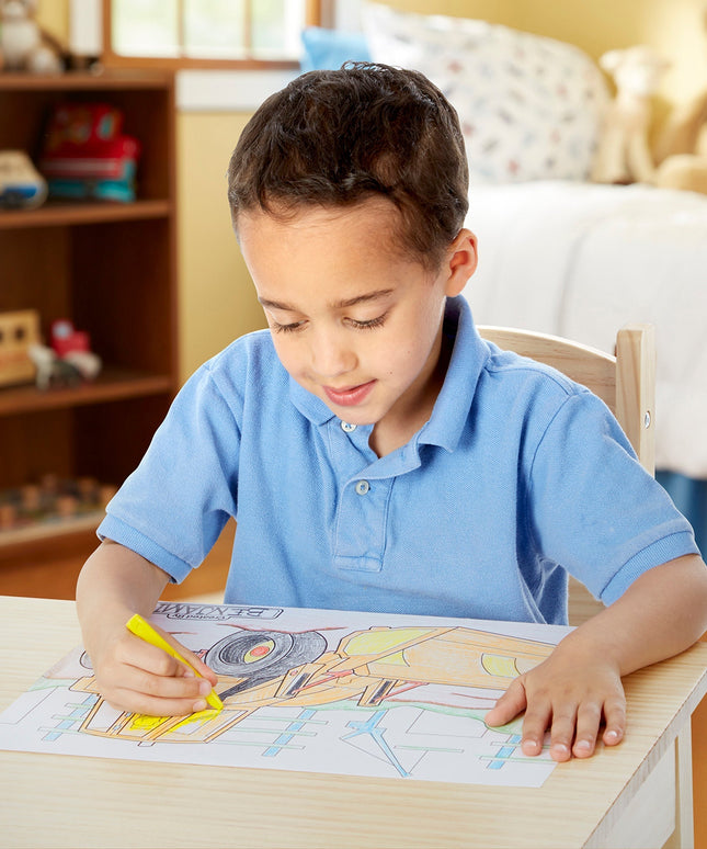Jumbo 50-Page Kids' Coloring Pad - Space, Sharks, Sports, and More