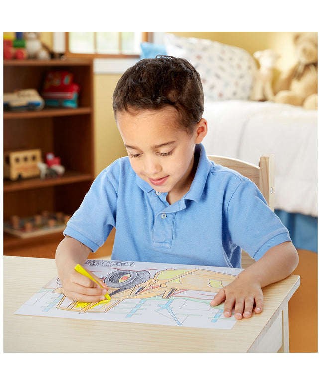Jumbo 50-Page Kids' Coloring Pad - Space, Sharks, Sports, and More