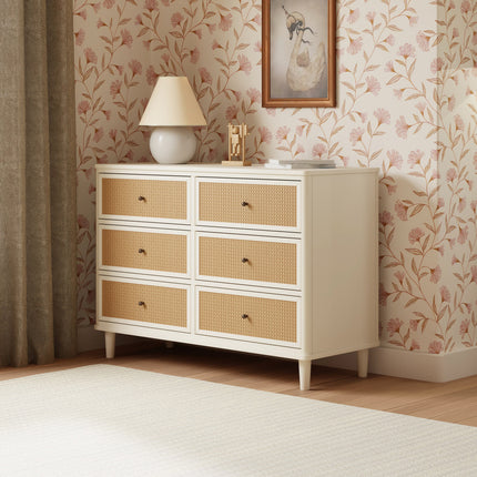 Marin with Cane 6 Drawer Assembled Dresser