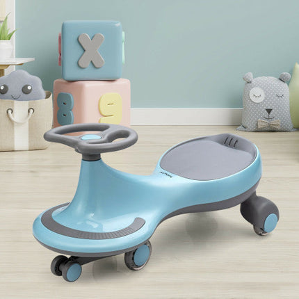 Wiggle Car Ride-on Toy With Flashing Wheels-Blue