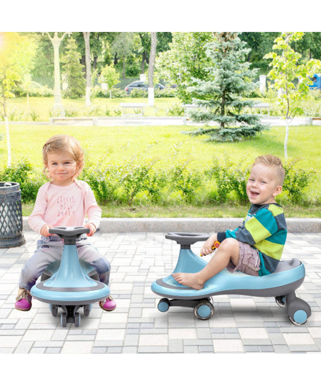 Wiggle Car Ride-on Toy With Flashing Wheels-Blue