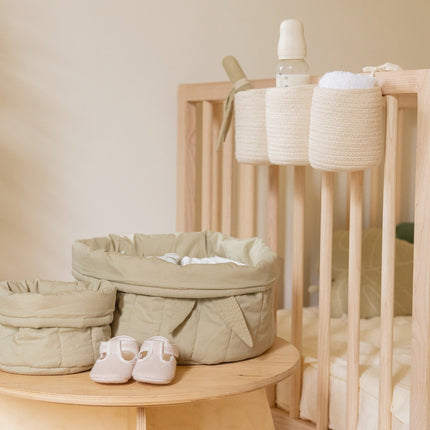 Bambie Set of Two Quilted Baskets - Olive