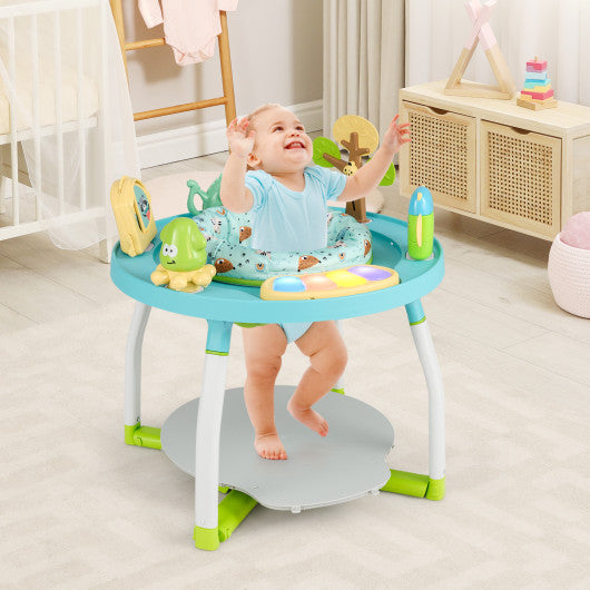 5-in-1 Baby Activity Center Interactive Bounce Seat With Removable Toys-Blue