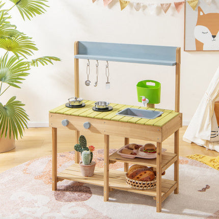 Backyard Pretend Play Toy Kitchen With Stove Top