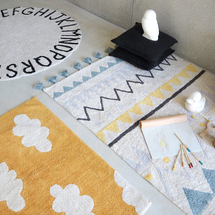 Round ABC Washable Rug