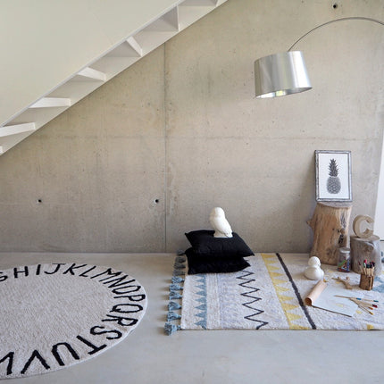 Round ABC Washable Rug