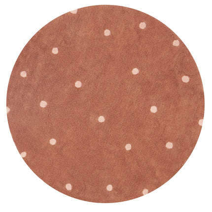 Round Dot Washable Rug