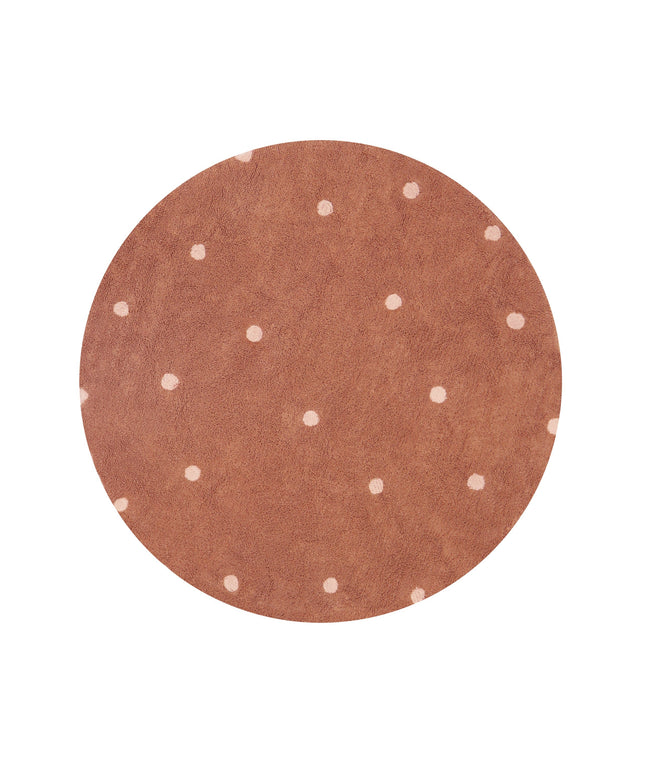 Round Dot Washable Rug