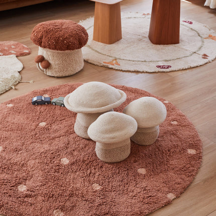 Round Dot Washable Rug