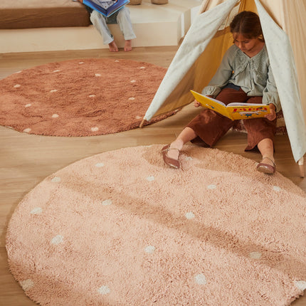 Round Dot Washable Rug