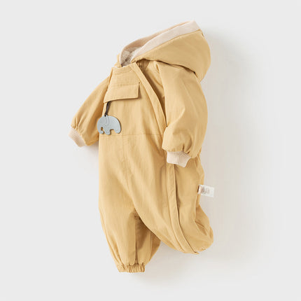 Baby Girls/Boys Cute Indoor Warm Hooded One-Piece Romper