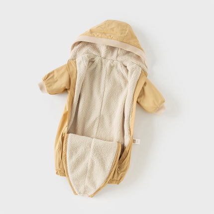 Baby Girls/Boys Cute Indoor Warm Hooded One-Piece Romper